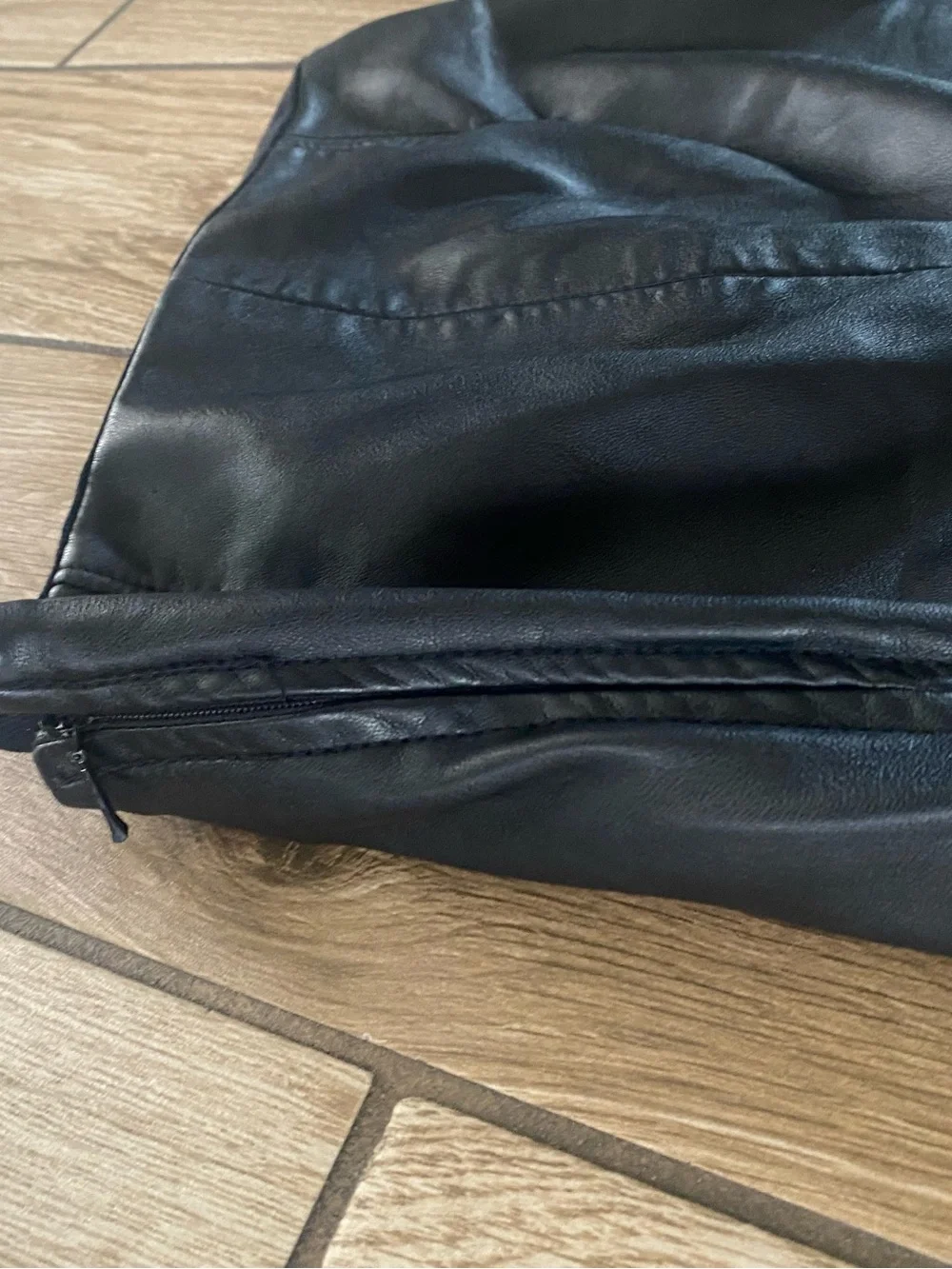 Free People Black Faux Leather Skinny Pants